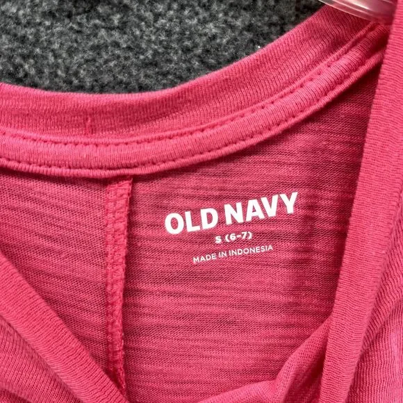 Old Navy Dress Girls Small 6 7 Pink short sleeves beach summer‎ crew neck - Picture 11 of 16